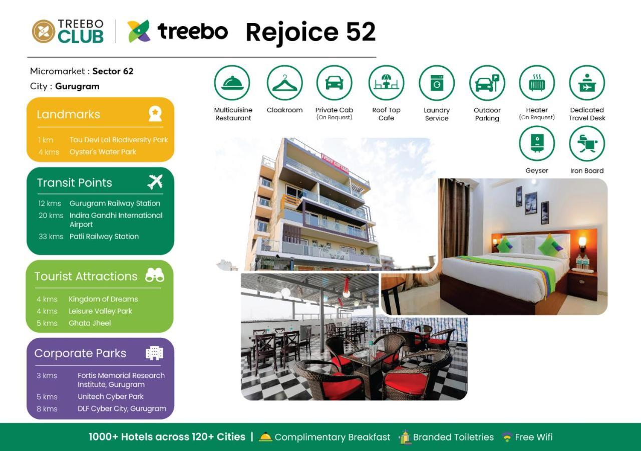 Treebo Rejoice 52 - 3Km From Huda City Metro Station Badshahpur 외부 사진
